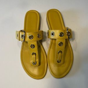 Tommy Hilfiger Yellow Leather Sandals size 11